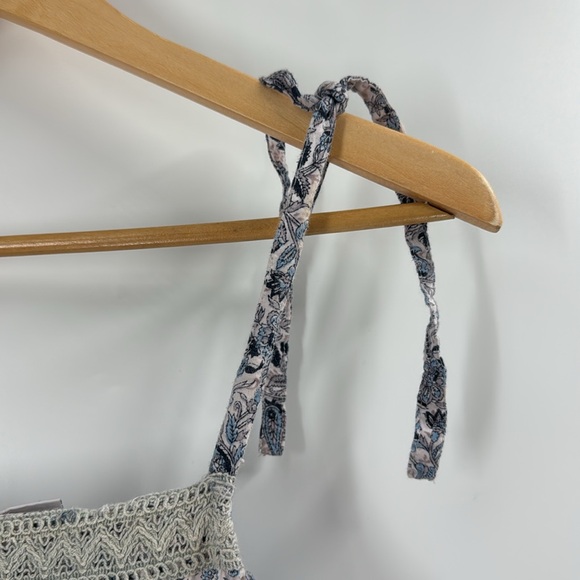 Fashion Fuse blue and white ditzy print cotton spaghetti strap maxi slip dress - Picture 9 of 14